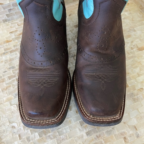 Justin L4853 AQHA Ladies Western Boot in Turquoise/Brown size 8 - Picture 6 of 14